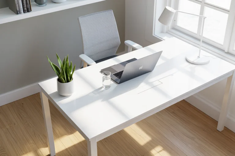 escritorio con muebles para teletrabajo en casa