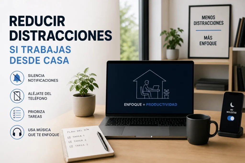 reducir distracciones cuando trabajas en casa