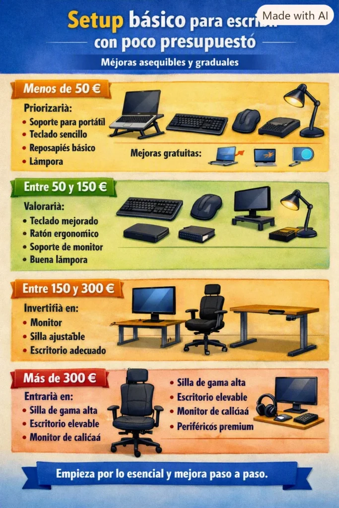 Setup básico para escribir con poco presupuesto